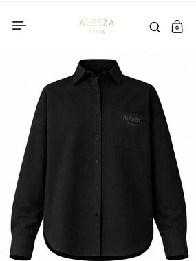 Aleeza Paris Women's Black Button-Down Shirt
